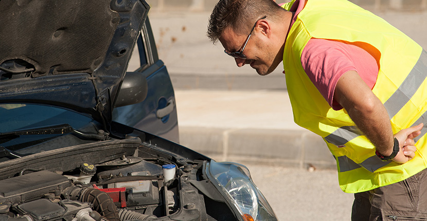 Looking at a car battery