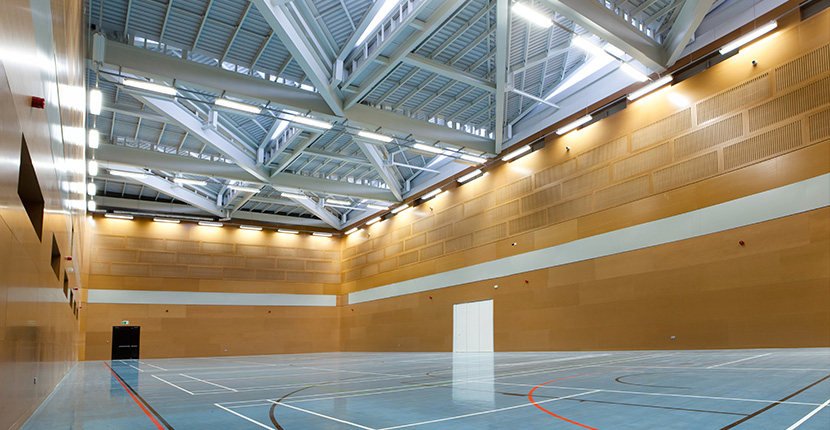 retrofit lighting in a gymnasium