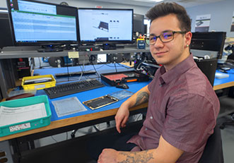 employee working at office desk